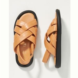 Seychelles Punchline Tan Strappy Leather Sandal • Anthropologie